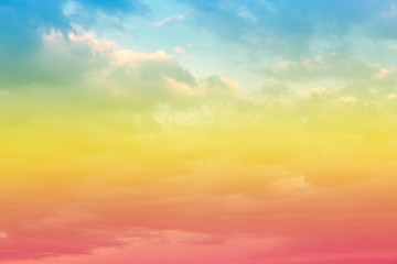  A soft fog cloug background with pastel colored orange to blue gradient