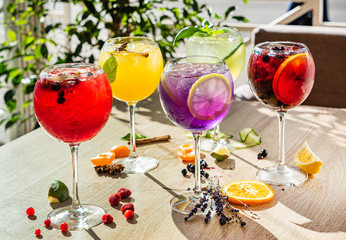summer cocktails on the table