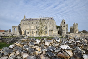 Binham Priory: the ruins of a Benedictine priory in Norfolk, England, UK