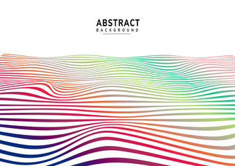 Abstract colorful lines wave, Wavy stripes pattern.