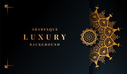 Luxury Mandala Background With Floral Pattern In Gold Color