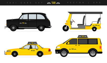 Various types of cab vehicles