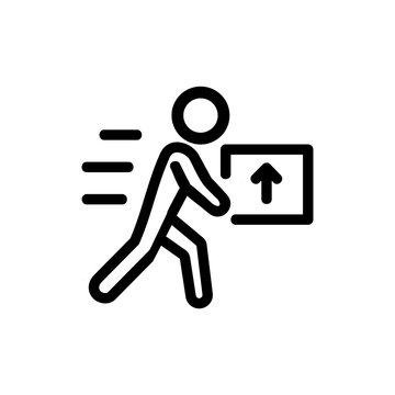 Courier icon vector. Thin line sign. Isolated contour symbol illustration