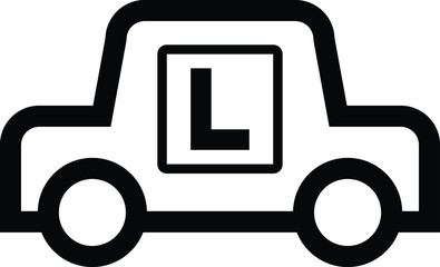 learner driver car icon