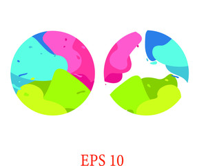 Abstract modern graphic circle elements. Dynamical colored around forms and line.Template for the design of a flyer. Flowing liquid shapes.