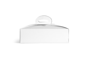 Blank white cardboard cake box mockup, isolated
