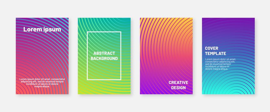 Trendy colors cover design template. Minimal backgrounds set with modern gradient