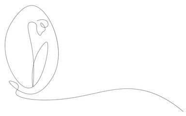 Easter background with egg line drawing vector illustration	