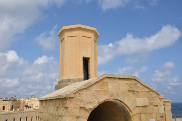 Fort St Angelo (Forti Sant Anglu), famous historical landmark at Birgu Waterfront, Malta, Vittoriosa bay of the Mediterranean sea