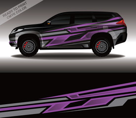 Car wrap decal design vector, custom livery race rally car vehicle sticker and tinting.