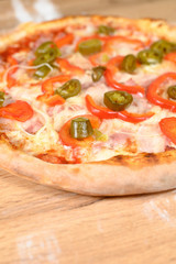 pizza with a variety of ingredients