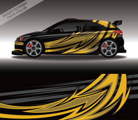 Car wrap decal design vector, custom livery race rally car vehicle sticker and tinting. © 21graphic
