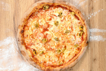 pizza with a variety of ingredients