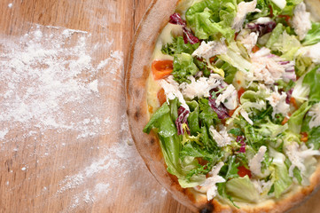 pizza with a variety of ingredients