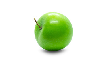 Green apple fruit Placed on a white background