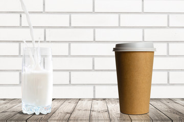 preparing frothy steamed milk for making latte coffee hot drink