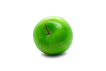 Green apple fruit Placed on a white background