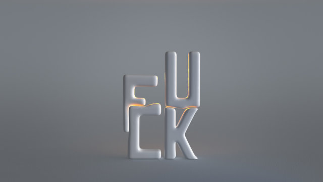 White letters are doing sex 3D render illustration