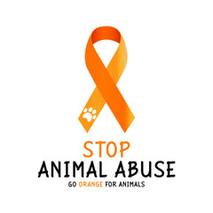 Vector illustration on the theme of Prevention of Cruelty to Animals Month of April, Go Orange for Animals.