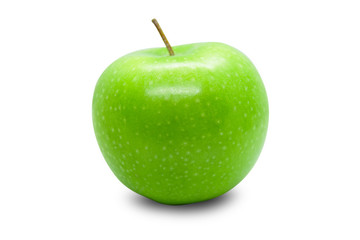 Green apple fruit Placed on a white background