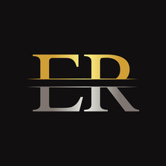 Initial ER Letter Linked Logo Business Vector Template. Creative Letter ER Logo Design