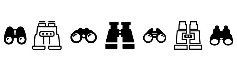 Binoculars icon set