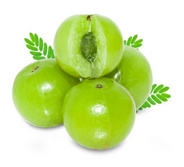 Indian gooseberry isolated on white background