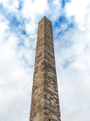 Obelisk of Constantine in Istanbul against a cloudy sky