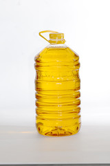 sunflower oil in a plastic bottle