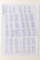 Obraz premium english grammar exercise on table