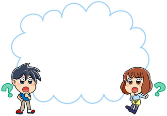 吹き出し　かわいい　子供　イラスト　小学生　男女