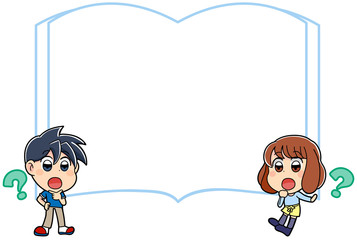 吹き出し　かわいい　子供　イラスト　小学生　男女