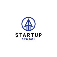 startup technology logo design vector template with line circle Concept style. digital icon for application, label, identity, development, internet, element, network, Company And Business.