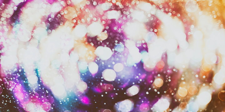 Abstract Blurred Light Background ,Festive elegant abstract background with bokeh lights and stars