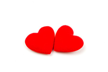 Two Red heart isolated on white background. valentine's day concept.