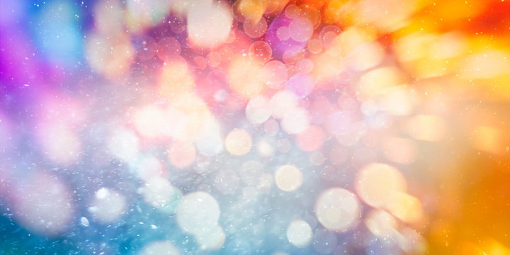 Abstract Blurred Light Background ,Festive elegant abstract background with bokeh lights and stars