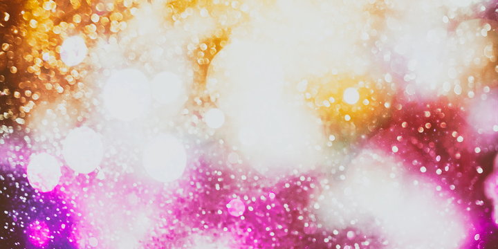 Abstract Blurred Light Background ,Festive elegant abstract background with bokeh lights and stars