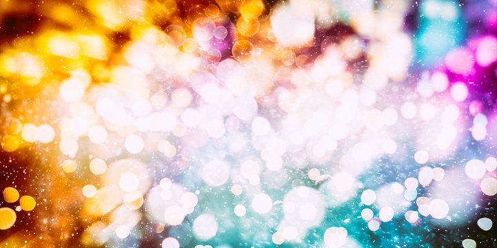 Abstract Blurred Light Background ,Festive elegant abstract background with bokeh lights and stars