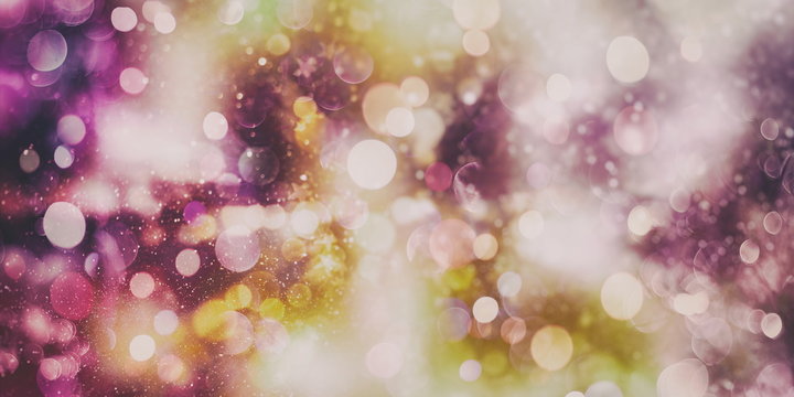 Abstract Blurred Light Background ,Festive elegant abstract background with bokeh lights and stars