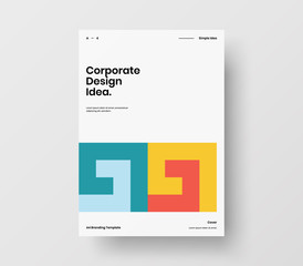 Amazing business presentation vector A4 vertical orientation front page mock up. Modern corporate report cover abstract geometric illustration design layout. Company identity brochure template.