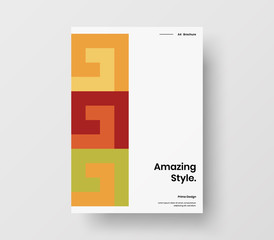 Amazing business presentation vector A4 vertical orientation front page mock up. Modern corporate report cover abstract geometric illustration design layout. Company identity brochure template.