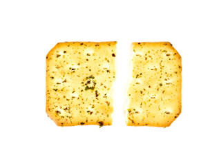 Broken Biscuits Nori Seaweed flavored isolated on white background.