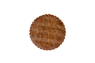 Biscuits coffee flavored isolated on white background.