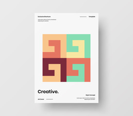 Amazing business presentation vector A4 vertical orientation front page mock up. Modern corporate report cover abstract geometric illustration design layout. Company identity brochure template.