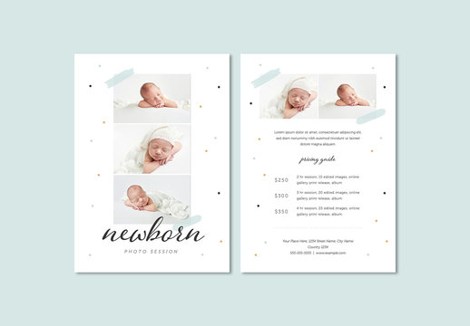 Newborn Photography Pricing Guide Layout