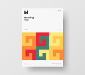 Amazing business presentation vector A4 vertical orientation front page mock up. Modern corporate report cover abstract geometric illustration design layout. Company identity brochure template.