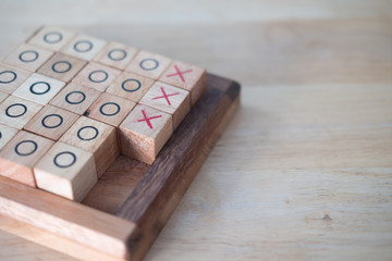 Wood toy is xo game