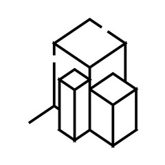 3d chart line icon. 3d chart concept outline vector, symbol, sign, linear illustration.