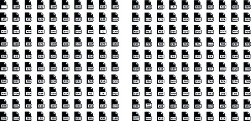 Icons files set. Document extension pack.