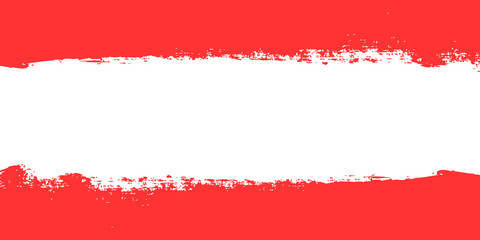 Red strip of paint on a white background . Paper , brochure horizontal banner . Template for text and advertising.Vector illustration	